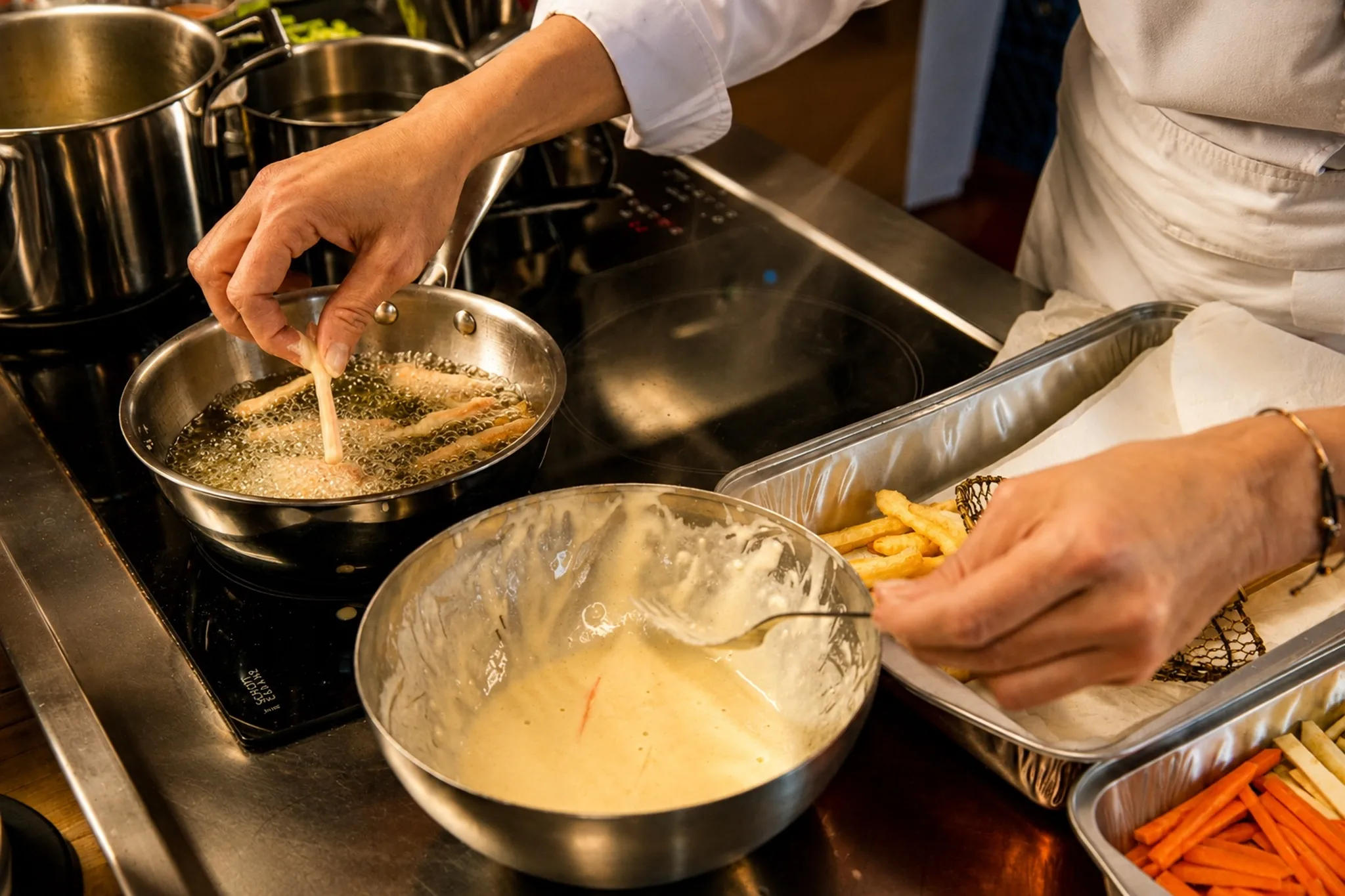 Tempura de légumes, mayonnaise à l’ail noir