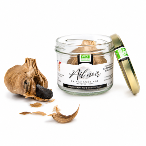 Tête d&rsquo;ail noir bio – bocal verre
